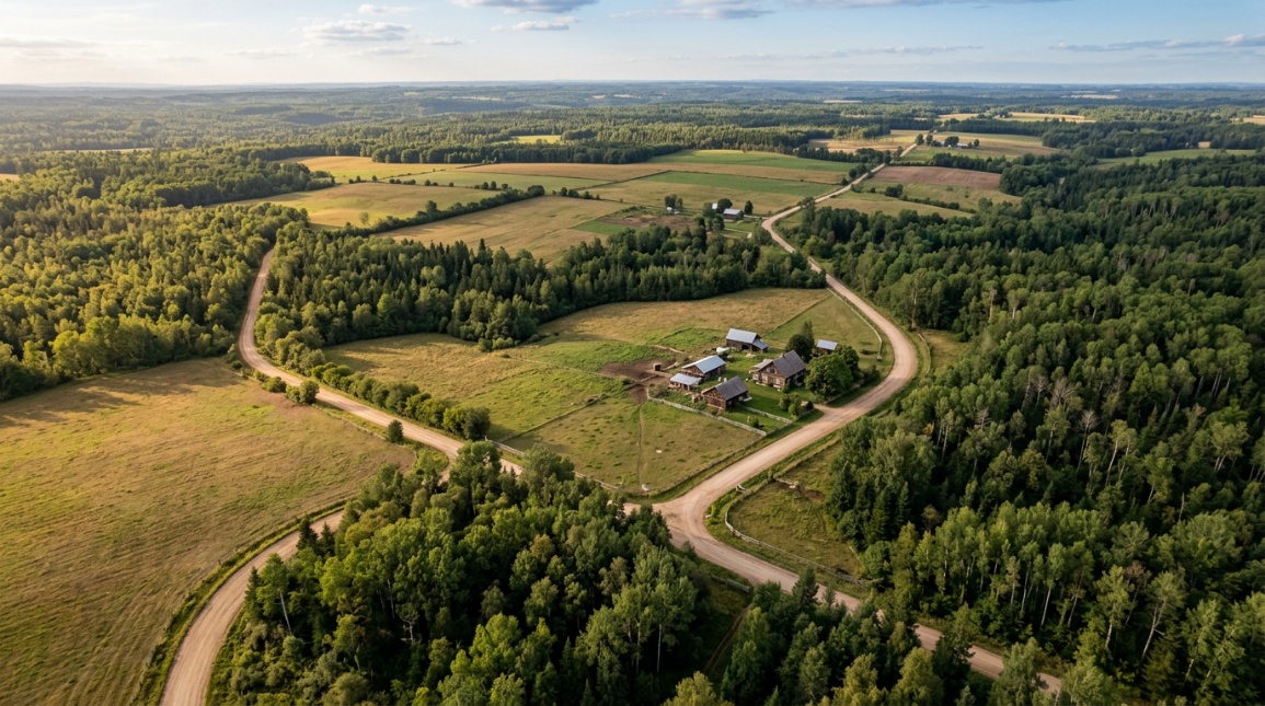 Área rural com demarcação — georreferenciamento INCRA