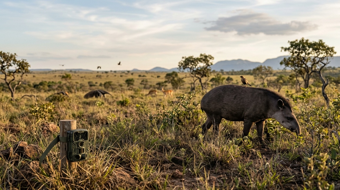 Ave em habitat natural — levantamento de fauna